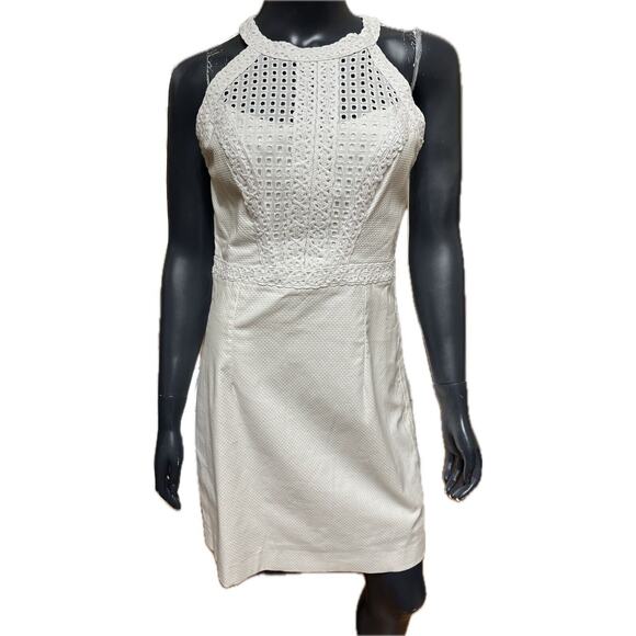 Lily Pulitzer Charlize Dress Sz 4 Halter White Lined Stretch Shift NWT - Picture 1 of 11